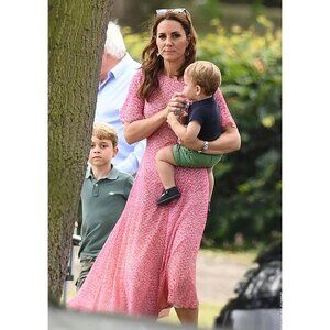 L.K. Bennett Silk Chiffon 'Madison' Dress Pink ASO KATE MIDDLETON Size 8